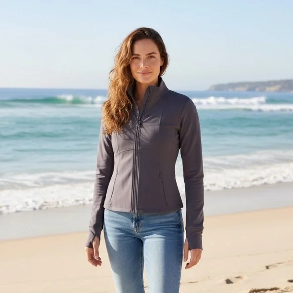 💜Sweaty Betty Purple/Gray Women's Jersey Long Sleeve Top💜STUNNING 💜 - Picture 2 of 16